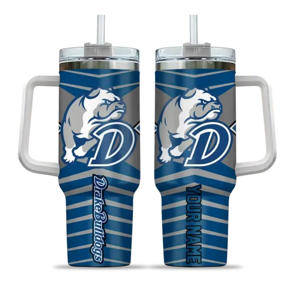 custom drake bulldogs chevron layers blue curved tumbler best selling