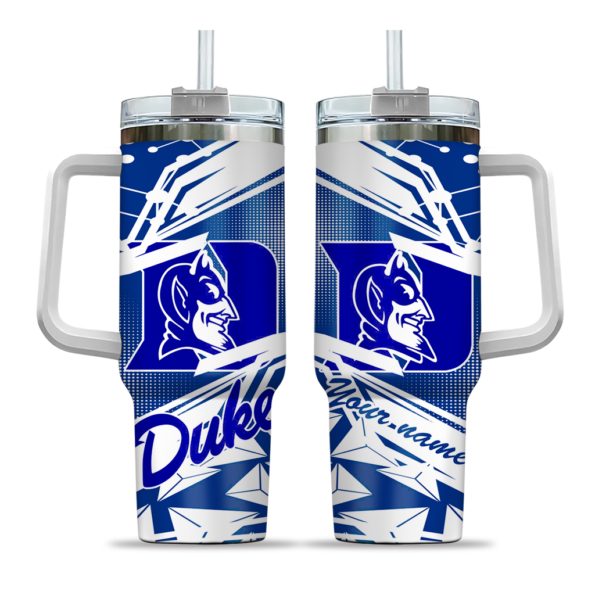 custom duke blue devils abstract paths blue curved tumbler best selling