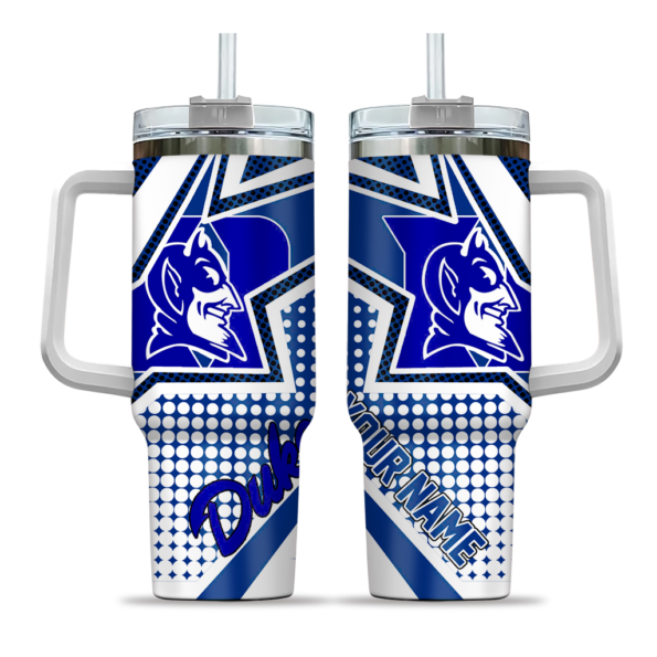 custom duke blue devils arrow burst blue curved tumbler best selling