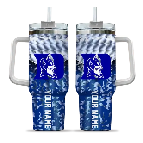 custom duke blue devils chevron stripe blue curved tumbler best selling