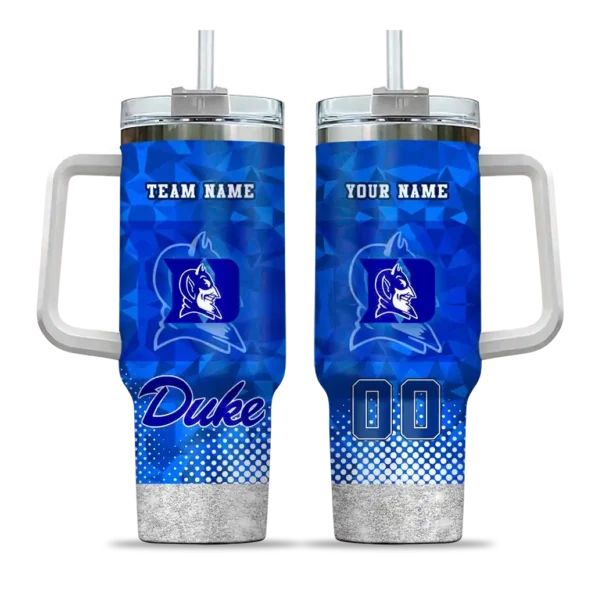 custom duke blue devils geometric prism blue curved tumbler best selling