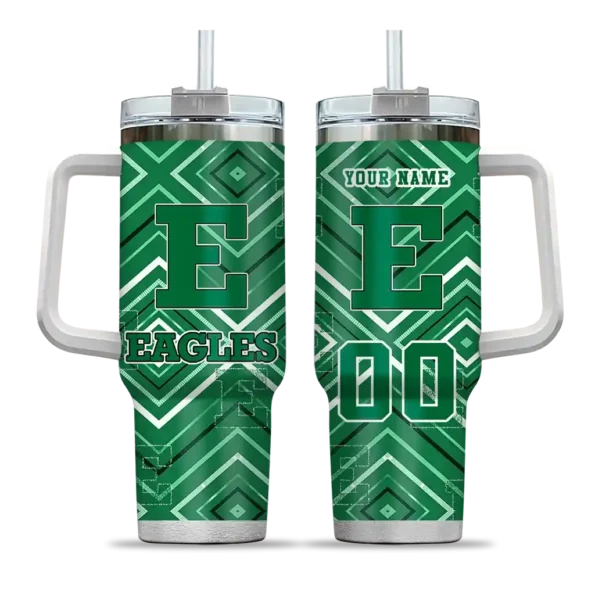custom eastern michigan eagles bold diamonds green curved tumbler best selling