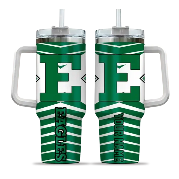 custom eastern michigan eagles chevron layers green curved tumbler best selling