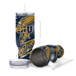 custom fiu panthers abstract paths blue curved tumbler best selling.webp