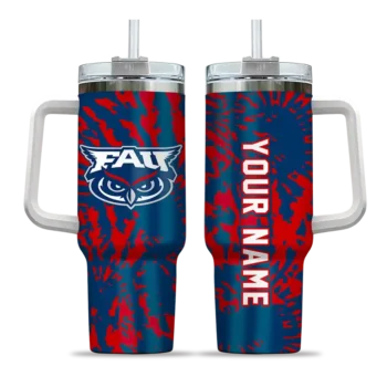 custom florida atlantic owls burst swirl blue curved tumbler best selling.webp