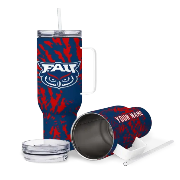 custom florida atlantic owls burst swirl blue curved tumbler high quality.webp