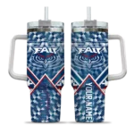 custom florida atlantic owls chevron angle blue curved tumbler best selling.webp