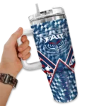 custom florida atlantic owls chevron angle blue curved tumbler best selling.webp