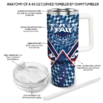 custom florida atlantic owls chevron angle blue curved tumbler best selling.webp