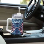 custom florida atlantic owls chevron angle blue curved tumbler best selling.webp