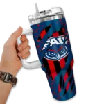 custom florida atlantic owls claw cut blue black curved tumbler best selling.webp
