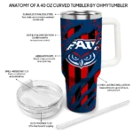 custom florida atlantic owls claw cut blue black curved tumbler best selling.webp