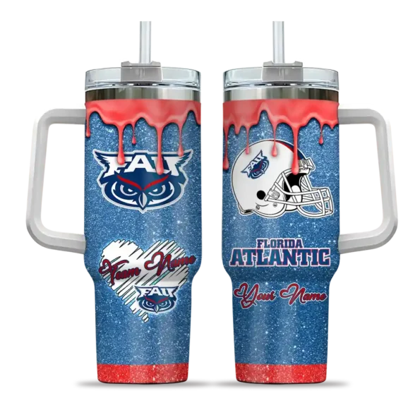custom florida atlantic owls heart helmet motif blue curved tumbler best selling.webp