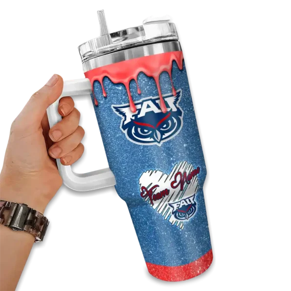 custom florida atlantic owls heart helmet motif blue curved tumbler fashion forward.webp
