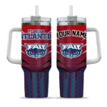 custom florida atlantic owls hex texture blue curved tumbler best selling.webp