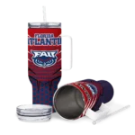 custom florida atlantic owls hex texture blue curved tumbler best selling.webp