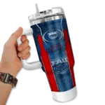 custom florida atlantic owls hexagon armor blue curved tumbler best selling.webp