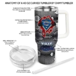 custom florida atlantic owls superman shield blue gray curved tumbler best selling.webp