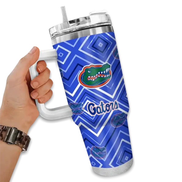 custom florida gators bold diamonds blue curved tumbler fashion forward.webp