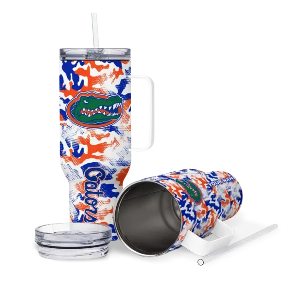 custom florida gators camo mashup blue white curved tumbler high quality.webp