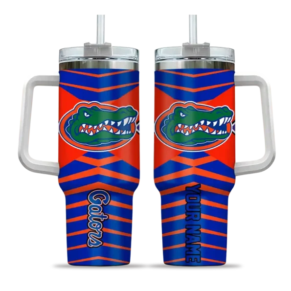 custom florida gators chevron layers blue curved tumbler best selling.webp