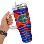 custom florida gators chevron layers blue curved tumbler best selling.webp