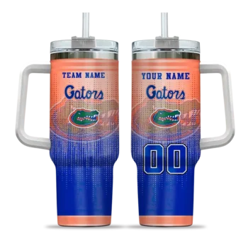 custom florida gators gradient dots blue curved tumbler best selling.webp