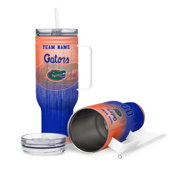 custom florida gators gradient dots blue curved tumbler high quality.webp