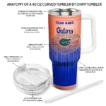 custom florida gators gradient dots blue curved tumbler best selling.webp