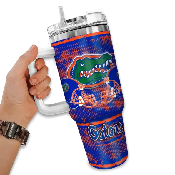 custom florida gators honey streaks blue curved tumbler fashion forward.webp