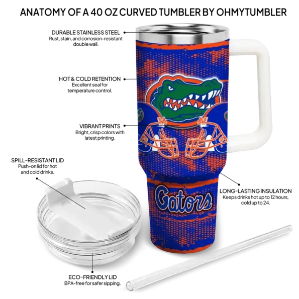 custom florida gators honey streaks blue curved tumbler new arrival.webp