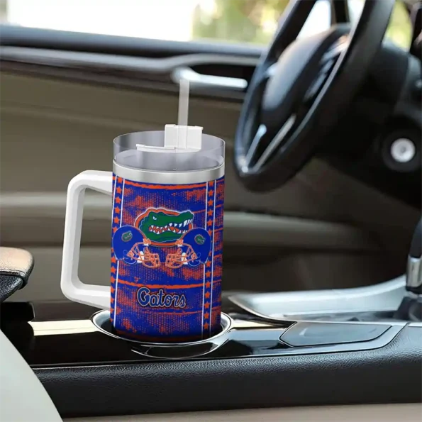 custom florida gators honey streaks blue curved tumbler trendy.webp