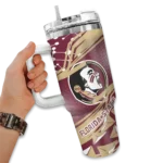 custom florida state seminoles abstract paths garnet curved tumbler best selling.webp