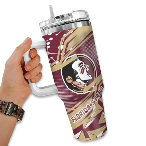 custom florida state seminoles abstract paths garnet curved tumbler fashion forward.webp
