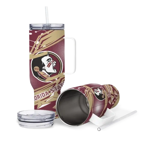 custom florida state seminoles abstract paths garnet curved tumbler high quality.webp