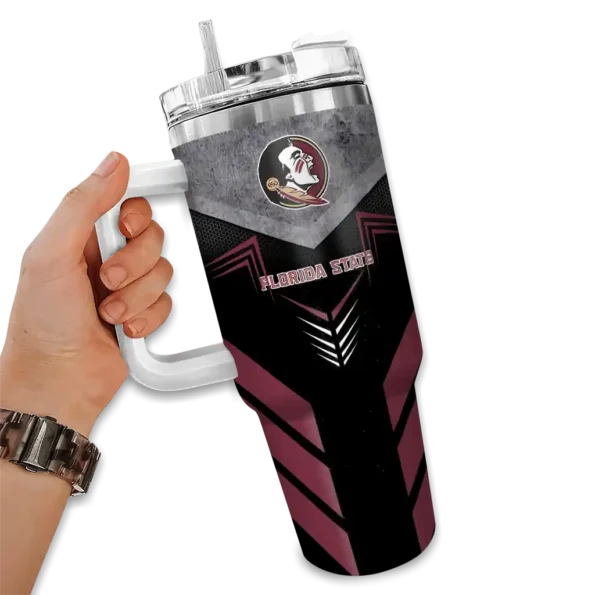 custom florida state seminoles arrow armor garnet black curved tumbler fashion forward.webp