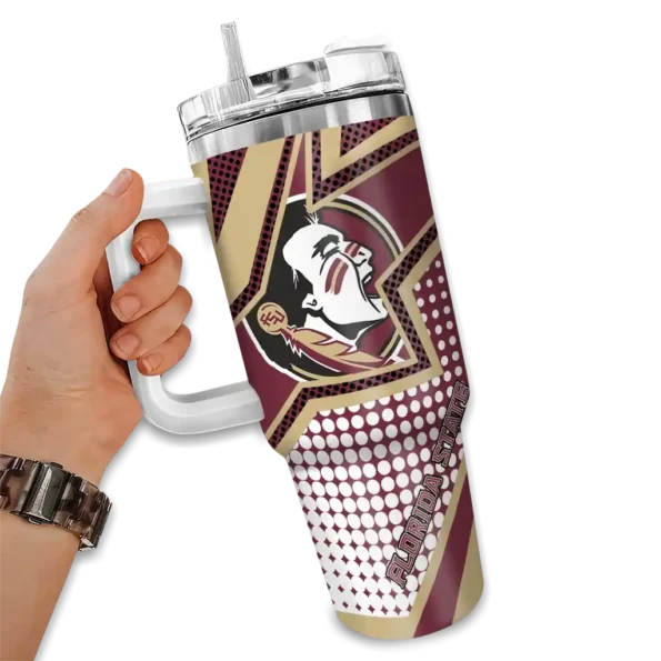 custom florida state seminoles arrow burst garnet curved tumbler fashion forward.webp