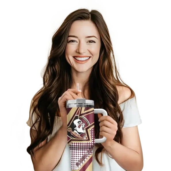 custom florida state seminoles arrow burst garnet curved tumbler premium grade.webp