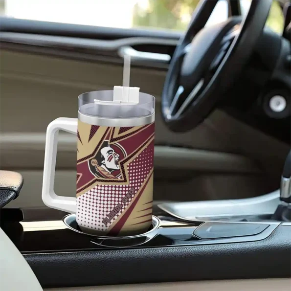 custom florida state seminoles arrow burst garnet curved tumbler trendy.webp
