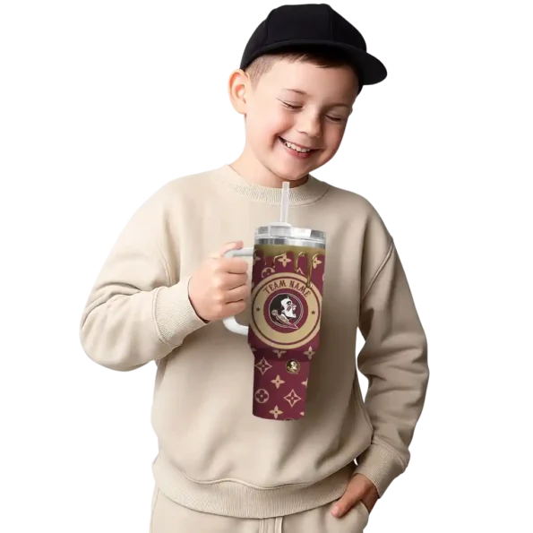 custom florida state seminoles bullseye drips garnet curved tumbler latest model.webp