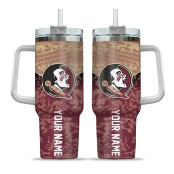 custom florida state seminoles chevron stripe garnet curved tumbler best selling.webp