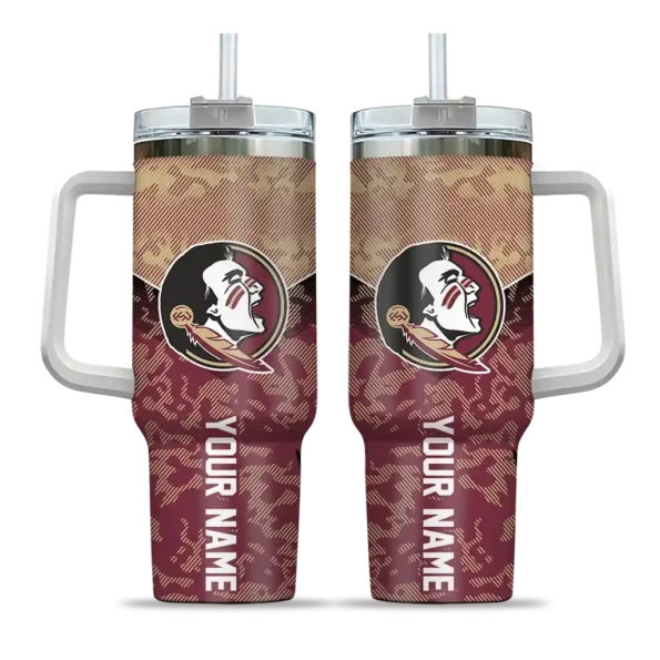 custom florida state seminoles chevron stripe garnet curved tumbler best selling.webp