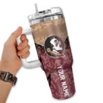custom florida state seminoles chevron stripe garnet curved tumbler best selling.webp