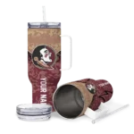 custom florida state seminoles chevron stripe garnet curved tumbler best selling.webp