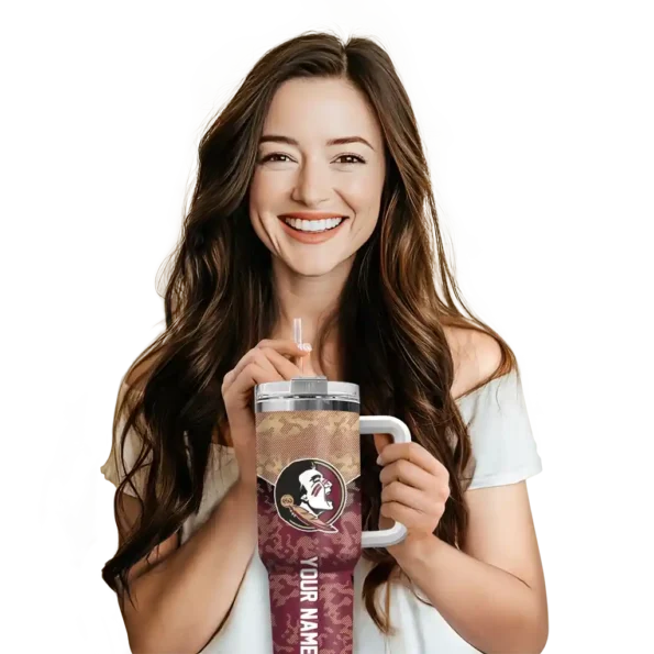 custom florida state seminoles chevron stripe garnet curved tumbler premium grade.webp