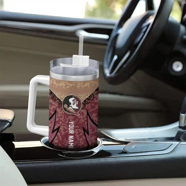 custom florida state seminoles chevron stripe garnet curved tumbler trendy.webp