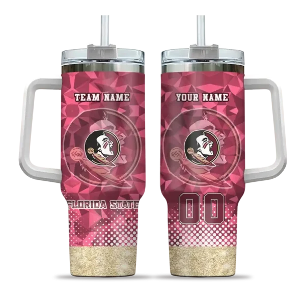 custom florida state seminoles geometric prism garnet curved tumbler best selling.webp