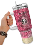 custom florida state seminoles geometric prism garnet curved tumbler best selling.webp