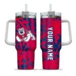 custom fresno state bulldogs burst swirl red curved tumbler best selling.webp