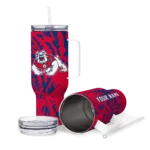 custom fresno state bulldogs burst swirl red curved tumbler best selling.webp